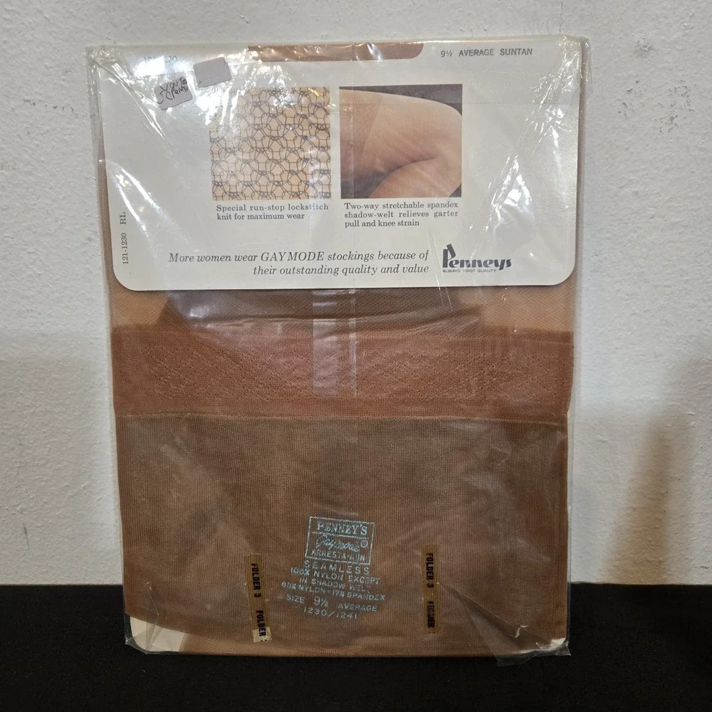 Vintage Arresta-run Seamless Stockings Size 9.5 Average Suntan